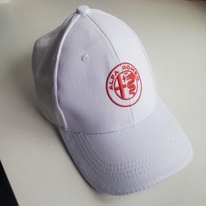 Alfa Romeo White Cap with Red Logo